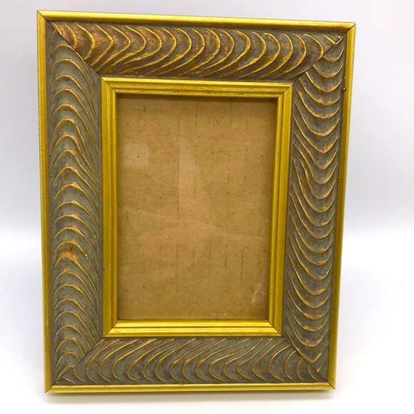 None Other - Vintage Thick Heavy Wooden Carved Gold Wash/Painted Easel Frame
